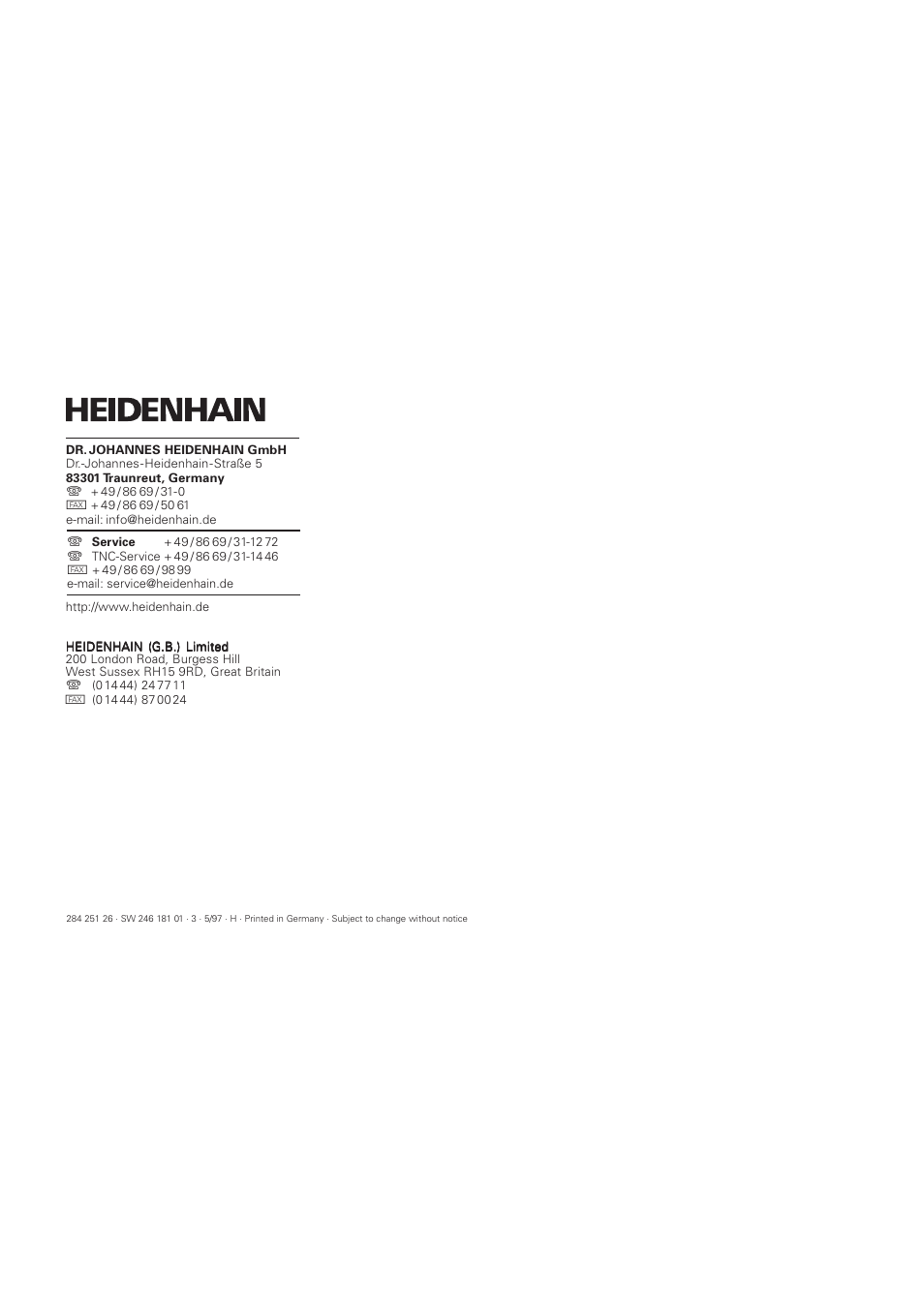 HEIDENHAIN NPD 281 v.3 User Manual | Page 44 / 44