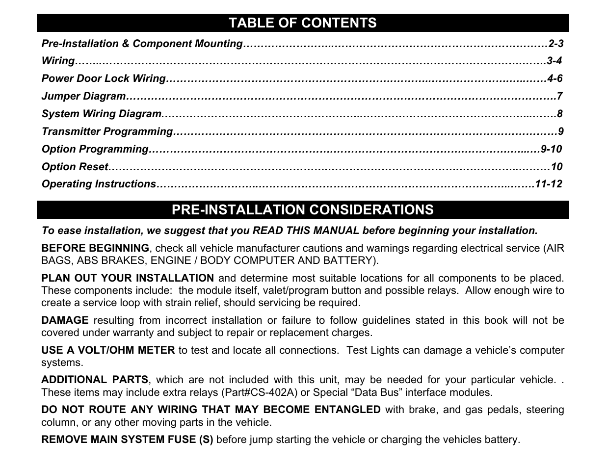 Crimestopper Security Products CS-865RKE User Manual | Page 2 / 12