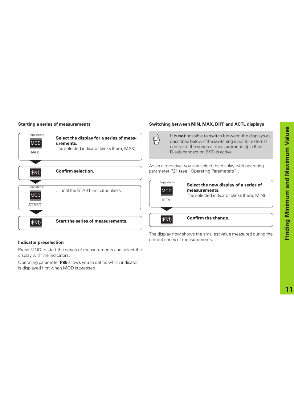 Finding minimum and maximum values | HEIDENHAIN ND 281 B v.1 User Manual | Page 11 / 53