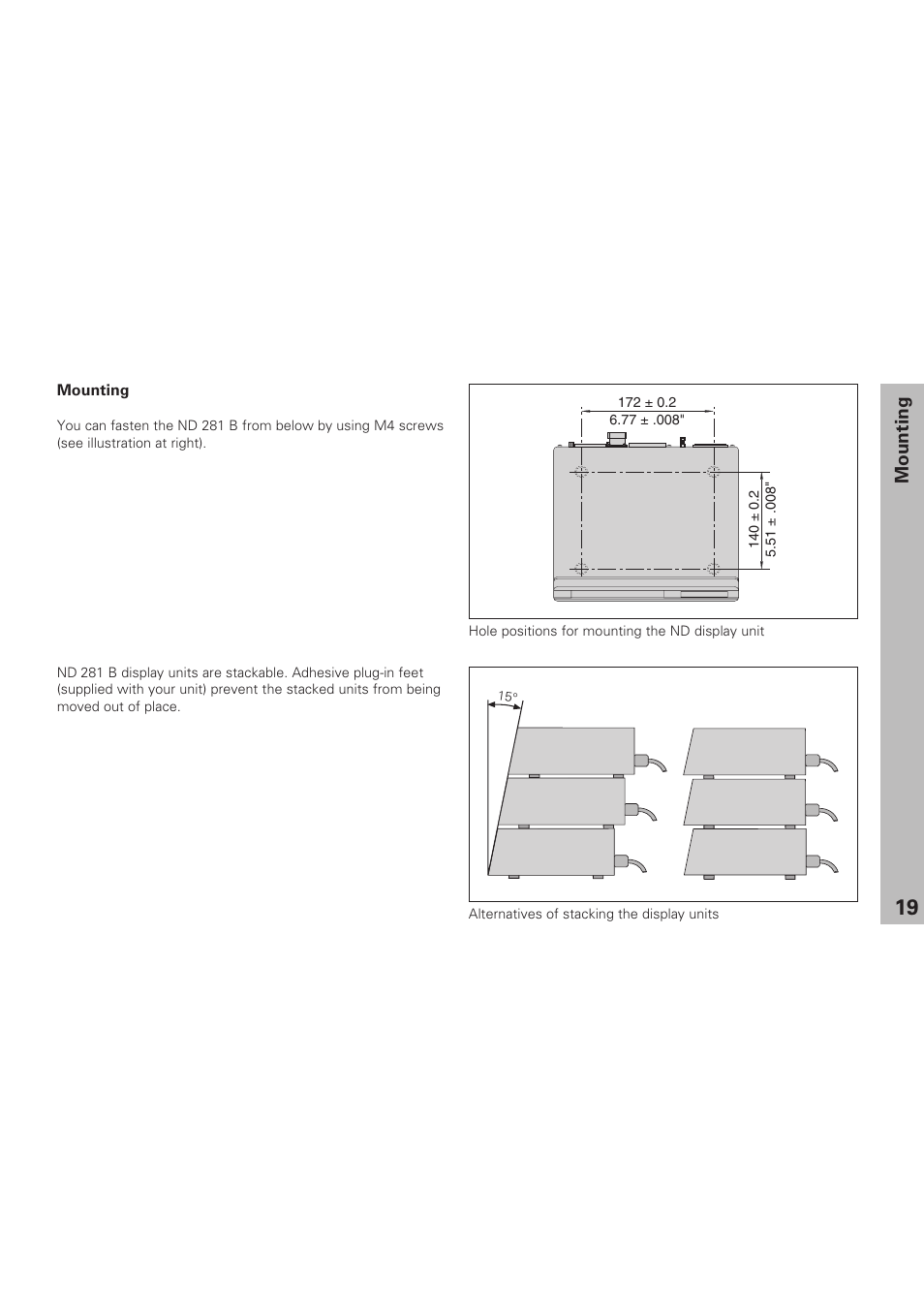 Mounting | HEIDENHAIN ND 281 B v.1 User Manual | Page 19 / 53