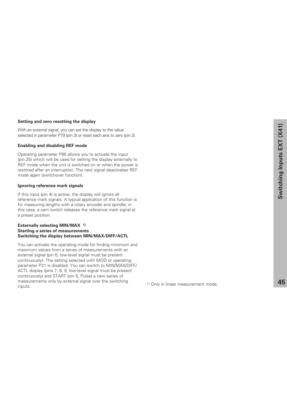Switching inputs ext (x41) | HEIDENHAIN ND 281 B v.1 User Manual | Page 45 / 53