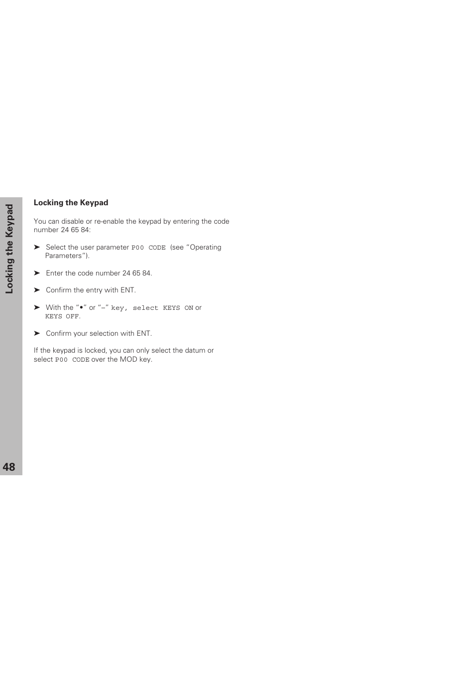Locking the keypad | HEIDENHAIN ND 281 B v.1 User Manual | Page 48 / 53