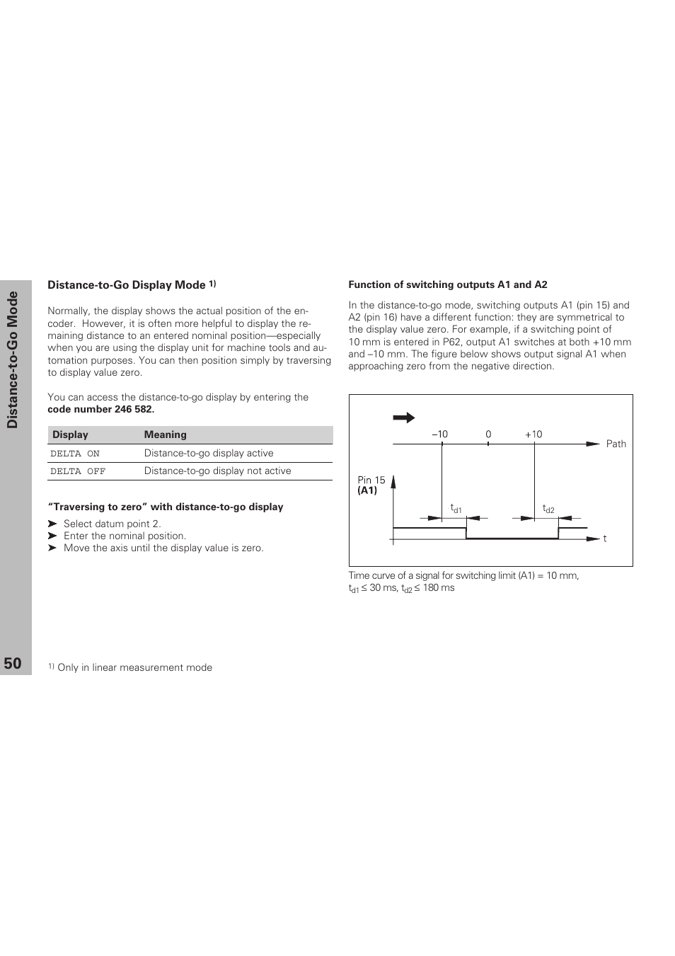 Distance-to-go mode | HEIDENHAIN ND 281 B v.1 User Manual | Page 50 / 53