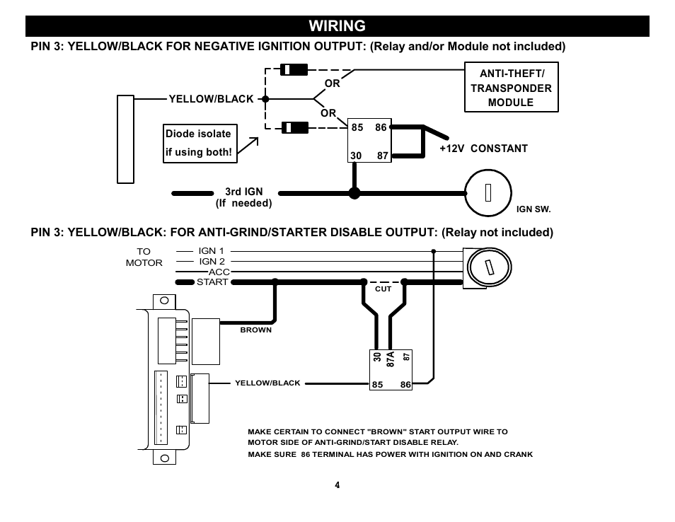 Wiring | Crimestopper Security Products RS-1304DP User Manual | Page 4 / 28