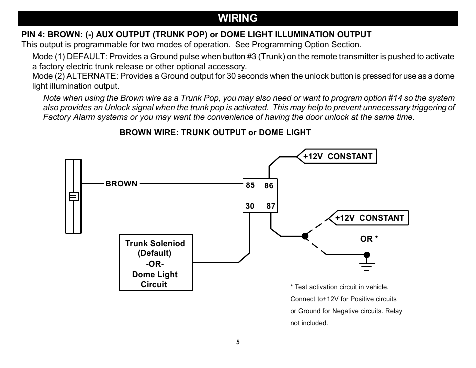 Wiring | Crimestopper Security Products RS-1304DP User Manual | Page 5 / 28