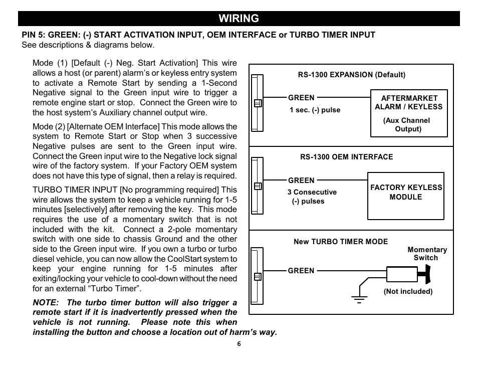 Wiring | Crimestopper Security Products RS-1304DP User Manual | Page 6 / 28