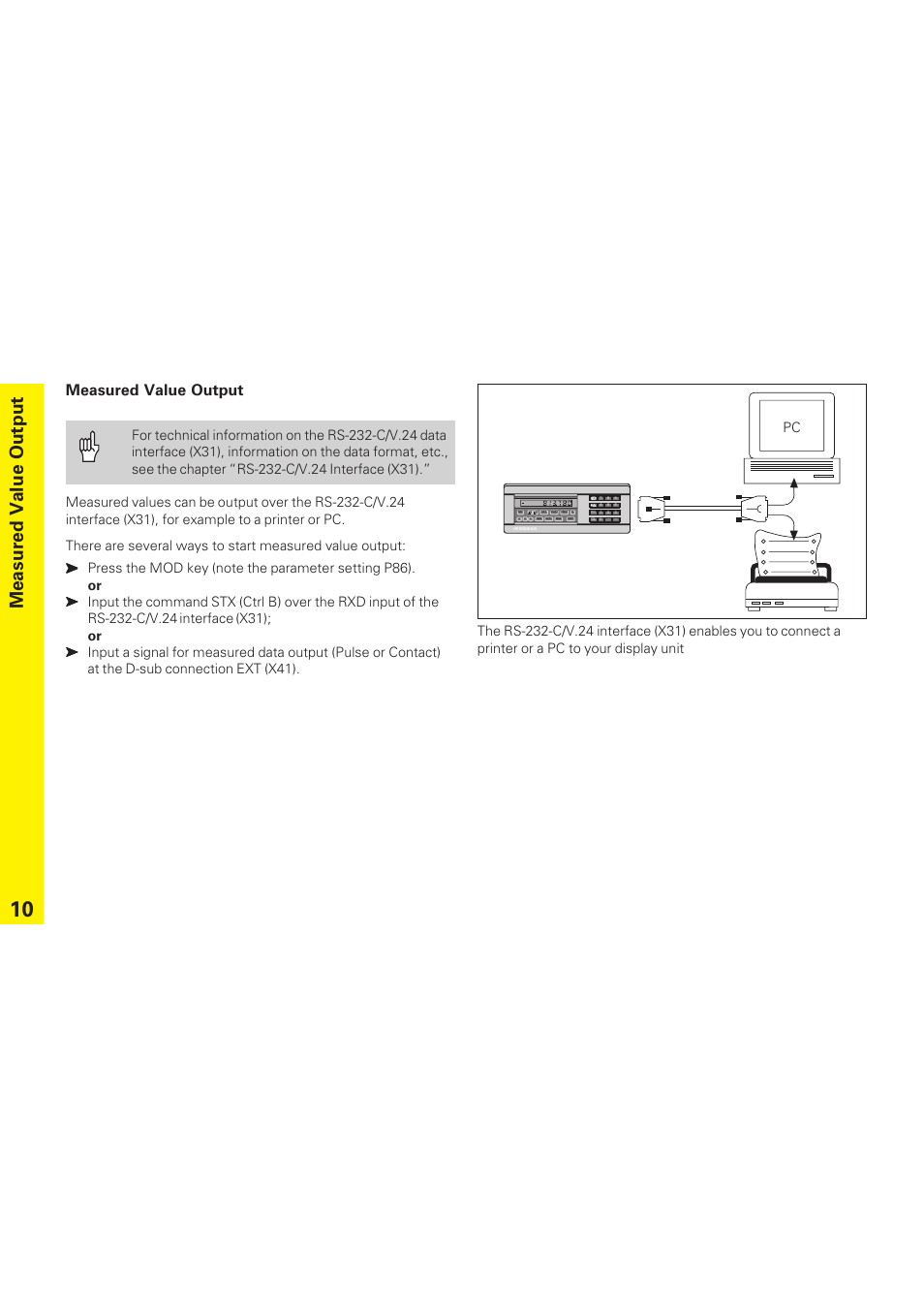 Measured value output | HEIDENHAIN ND 231 B v.1 User Manual | Page 10 / 44