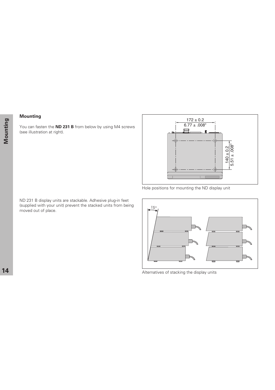 Mounting | HEIDENHAIN ND 231 B v.1 User Manual | Page 14 / 44