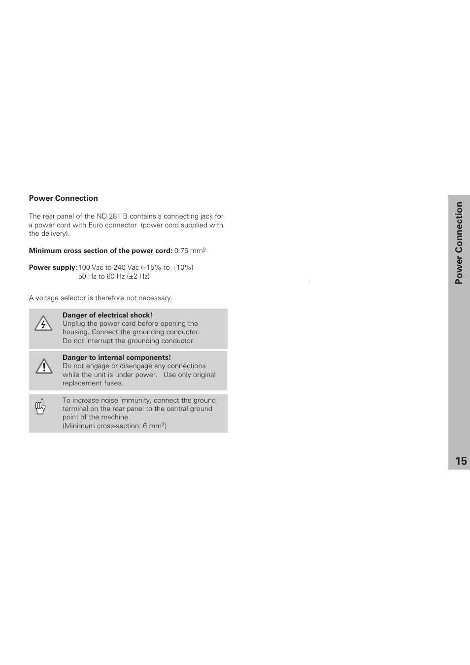 Power connection | HEIDENHAIN ND 231 B v.1 User Manual | Page 15 / 44
