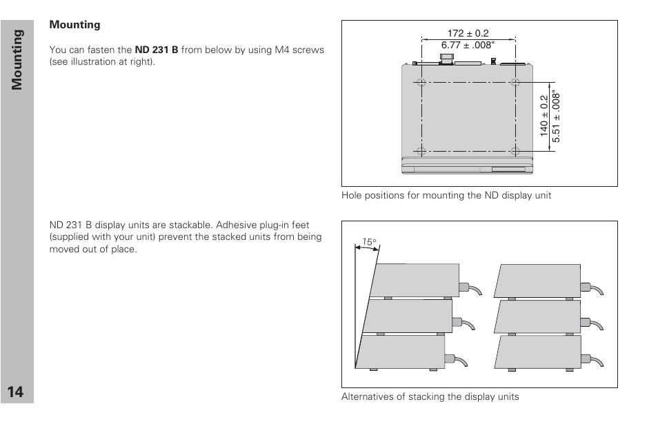 Mounting | HEIDENHAIN ND 231 B v.2 User Manual | Page 14 / 56