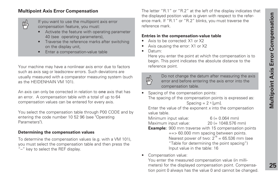 Multipoint axis error compensation | HEIDENHAIN ND 231 B v.2 User Manual | Page 25 / 56