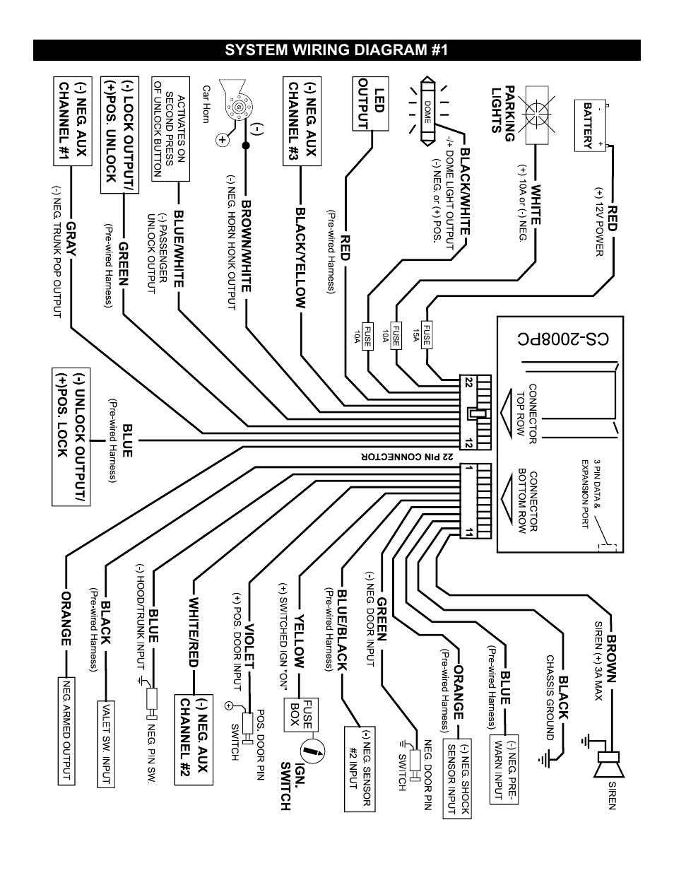 System wiring diagram #1 | Crimestopper Security Products CS-2008PC User Manual | Page 5 / 19