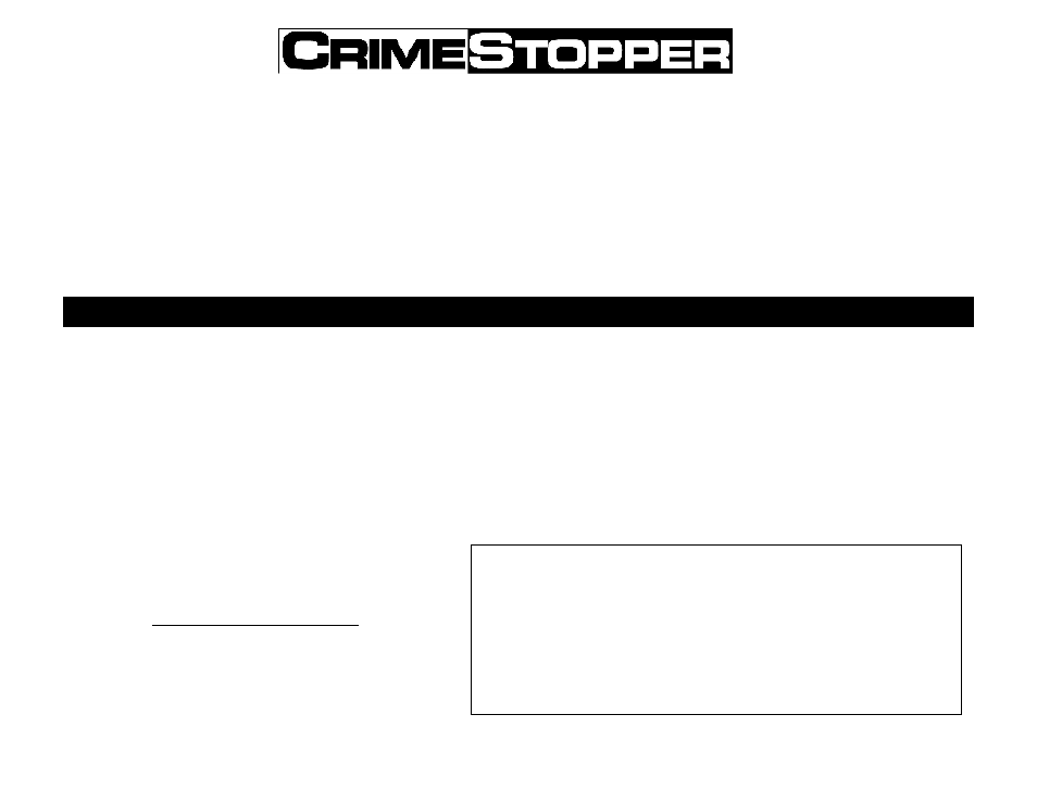 Crimestopper Security Products SP-500 User Manual | 20 pages