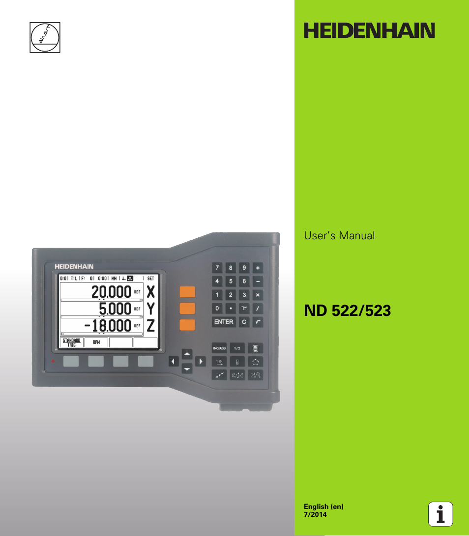 HEIDENHAIN ND 522 User Manual | 93 pages