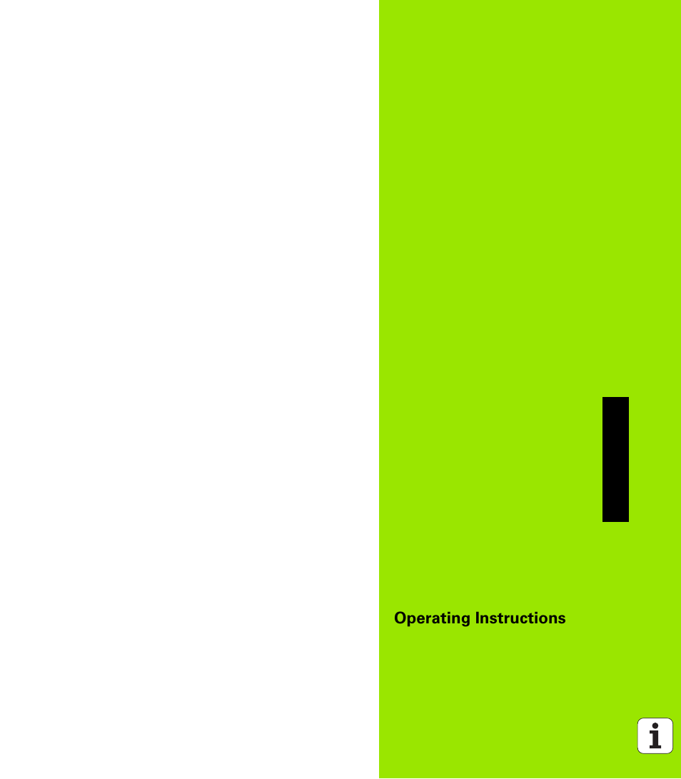 Operating instructions, I operating instructions | HEIDENHAIN ND 522 User Manual | Page 11 / 93