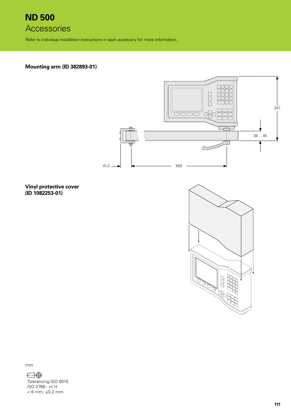 Nd 500, Accessories | HEIDENHAIN ND 522 Installation User Manual | Page 111 / 112