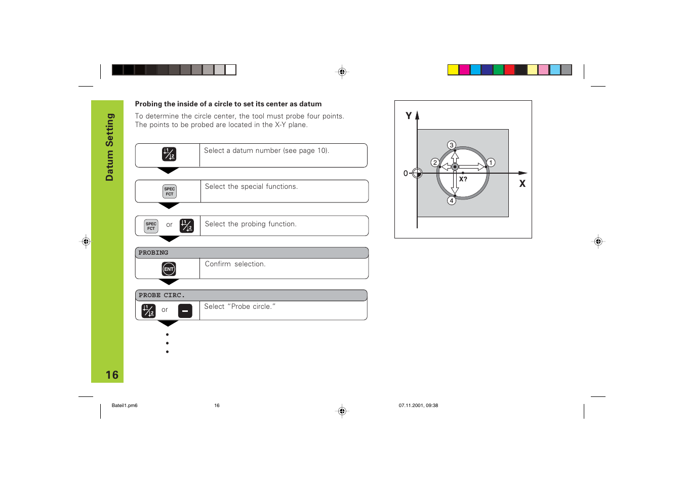 Datum setting | HEIDENHAIN ND 710 v.3 User Manual | Page 16 / 46