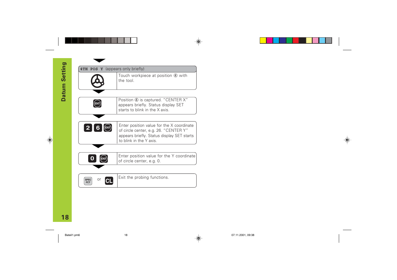 Datum setting | HEIDENHAIN ND 710 v.3 User Manual | Page 18 / 46