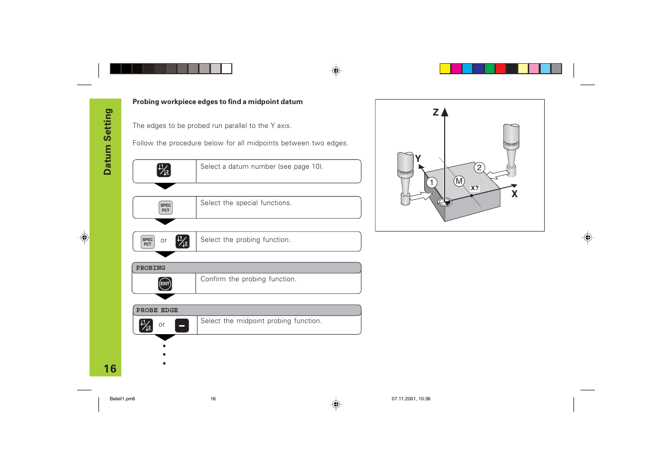 Datum setting | HEIDENHAIN ND 720 v.3 User Manual | Page 16 / 72