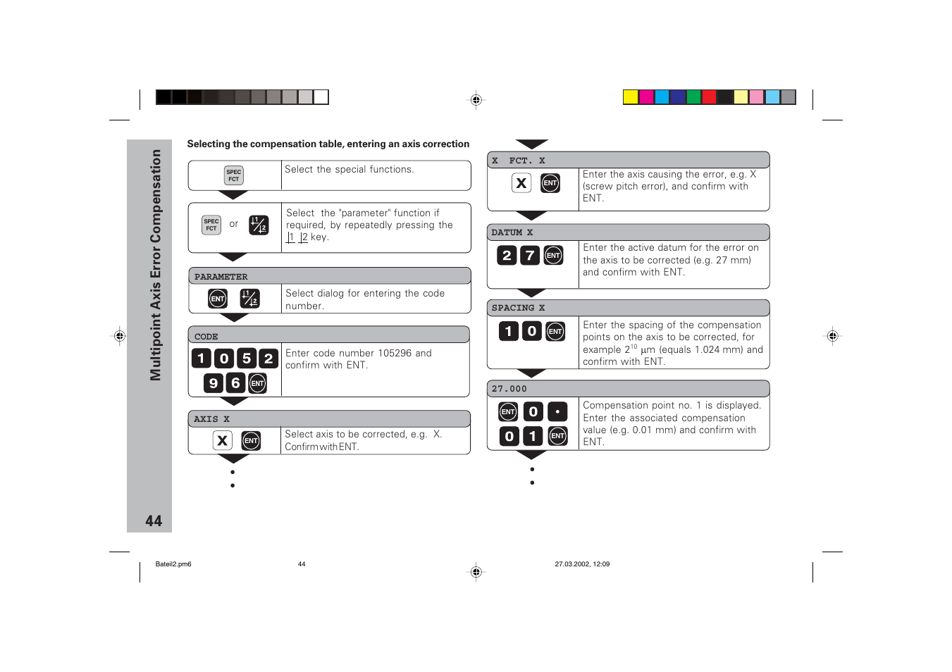 Multipoint a xis error compensation | HEIDENHAIN ND 720 v.3 User Manual | Page 44 / 72