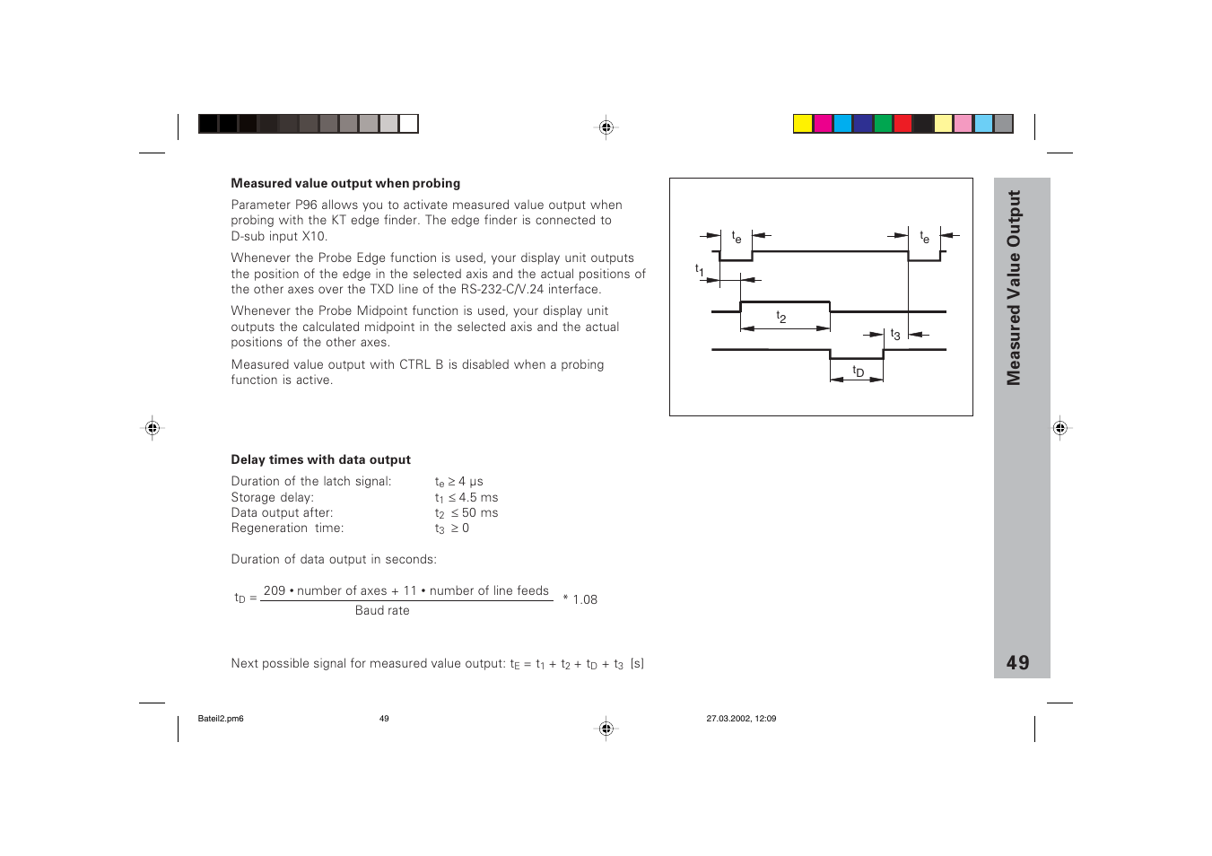 Measured v alue o utput | HEIDENHAIN ND 720 v.3 User Manual | Page 49 / 72