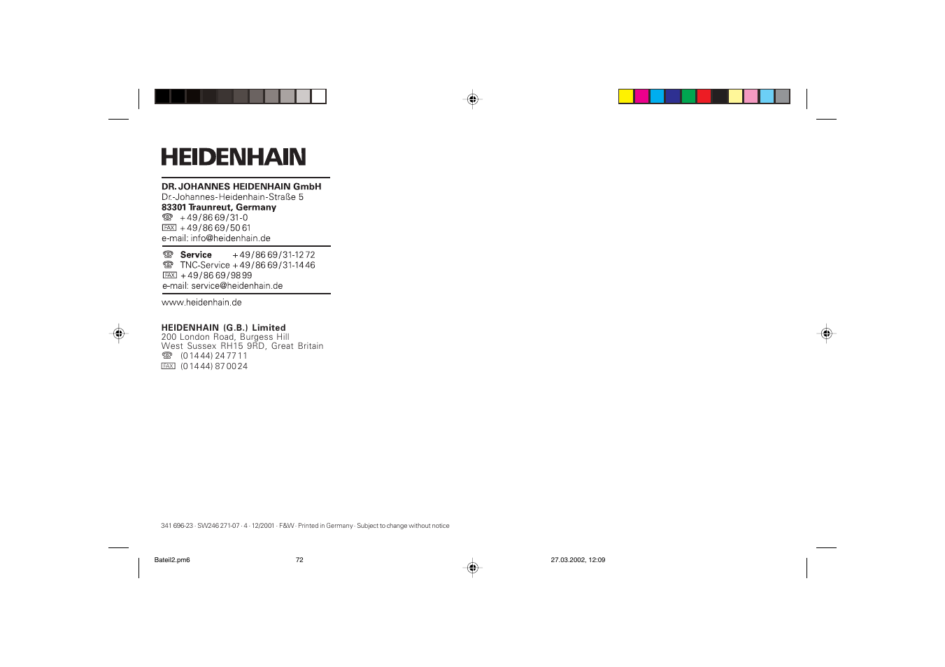 HEIDENHAIN ND 720 v.3 User Manual | Page 72 / 72