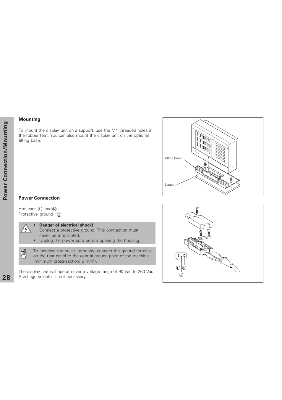 Mounting, Power supply, Vrz0702 | Power connection/mounting | HEIDENHAIN ND 730 v.1 User Manual | Page 27 / 40