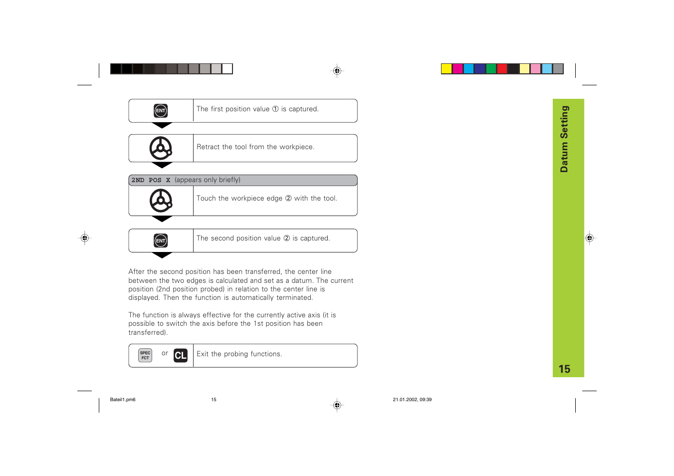 Datum setting | HEIDENHAIN ND 760 E User Manual | Page 15 / 44