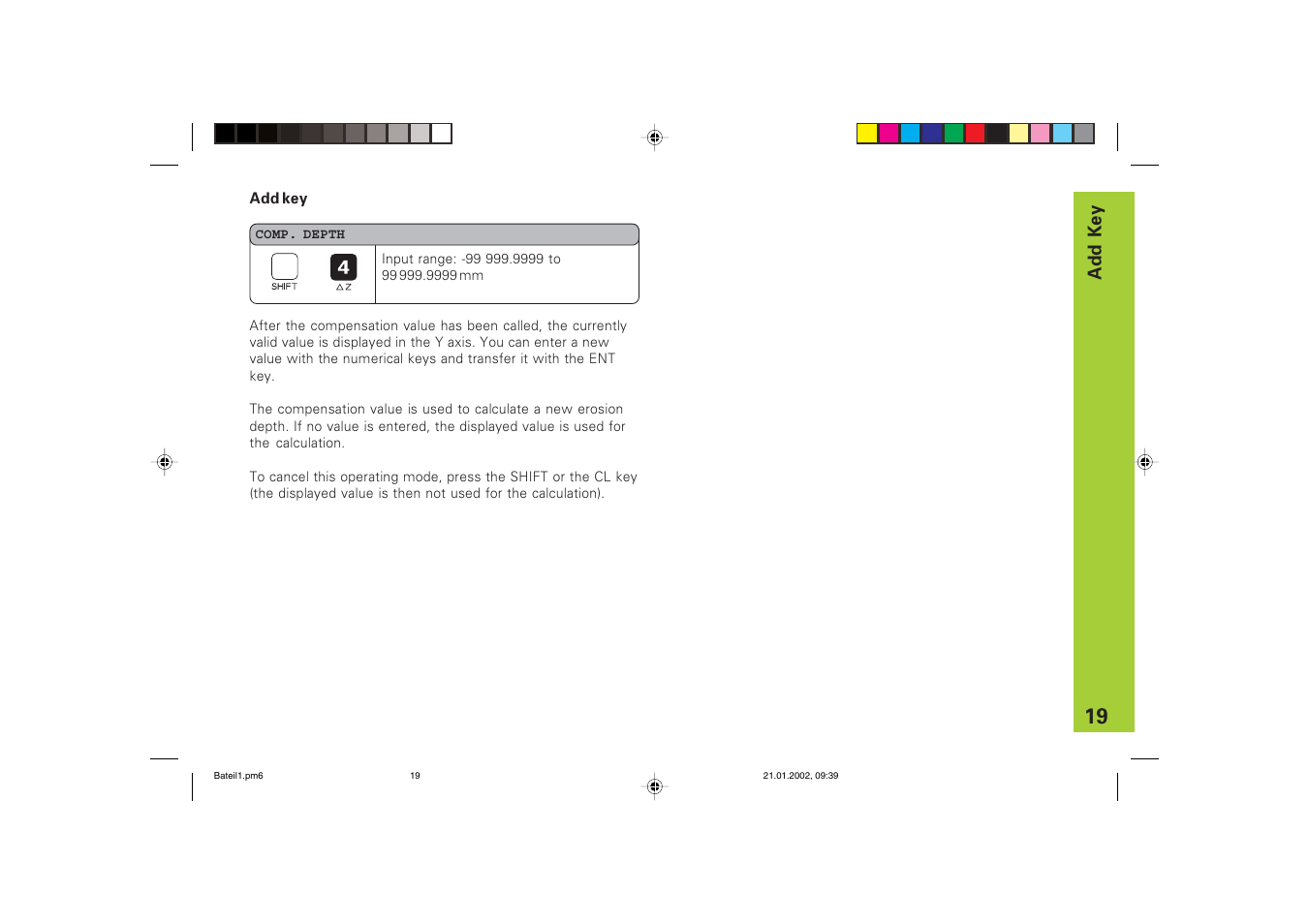 Add key | HEIDENHAIN ND 760 E User Manual | Page 19 / 44