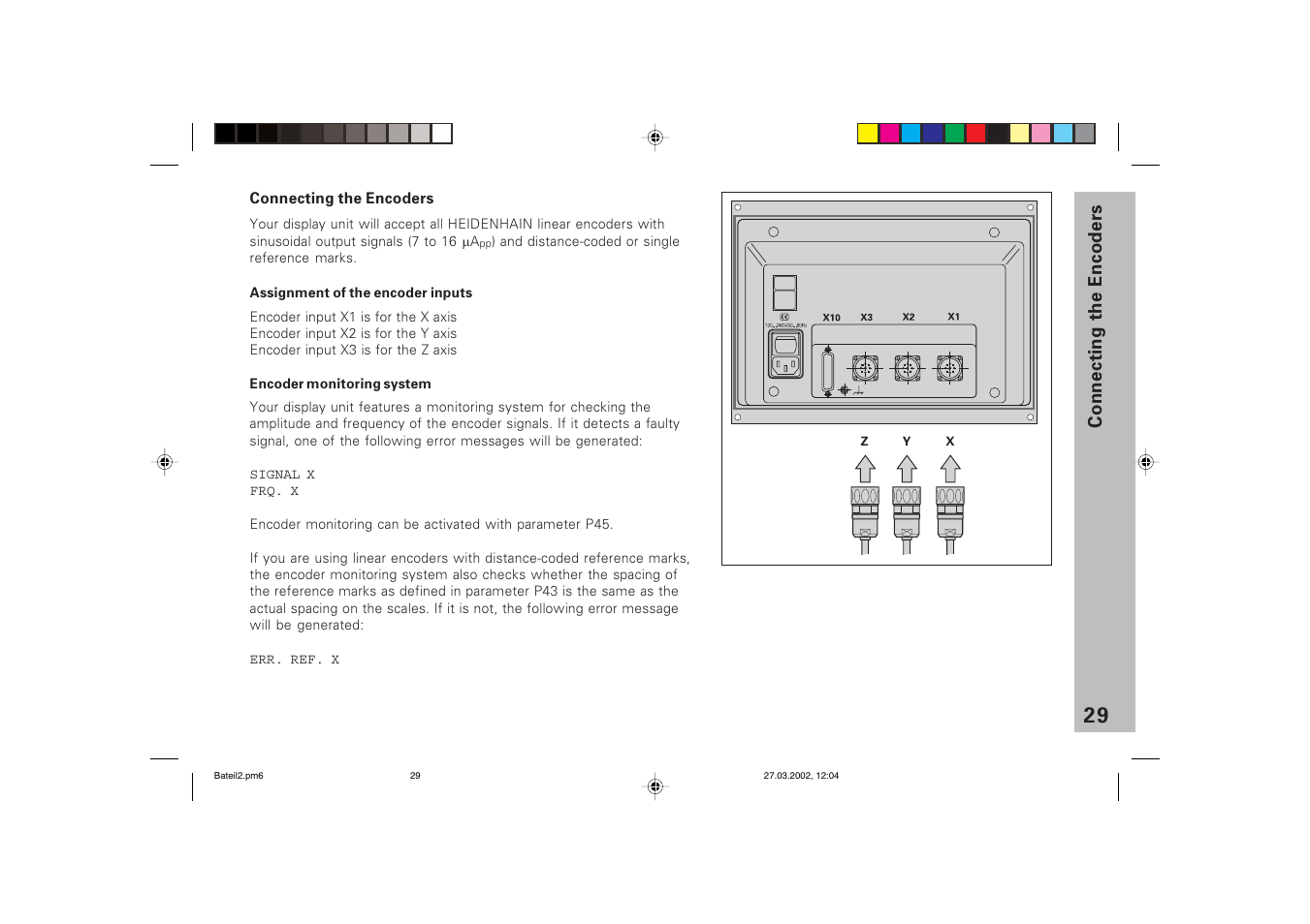 Connecting the encoders | HEIDENHAIN ND 760 E User Manual | Page 28 / 44