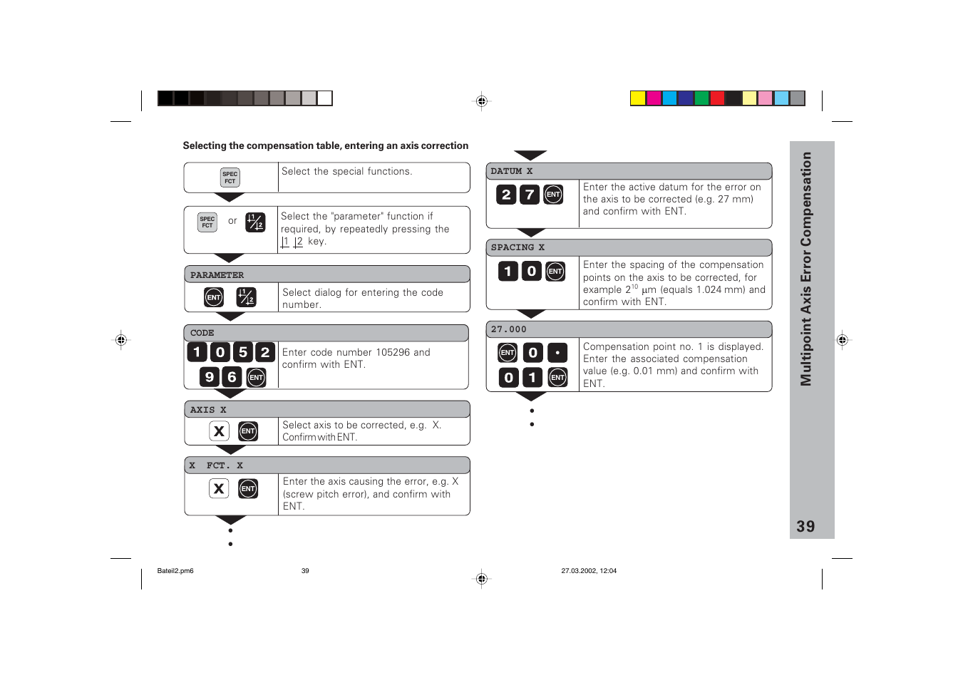 Multipoint a xis error compensation | HEIDENHAIN ND 760 E User Manual | Page 38 / 44