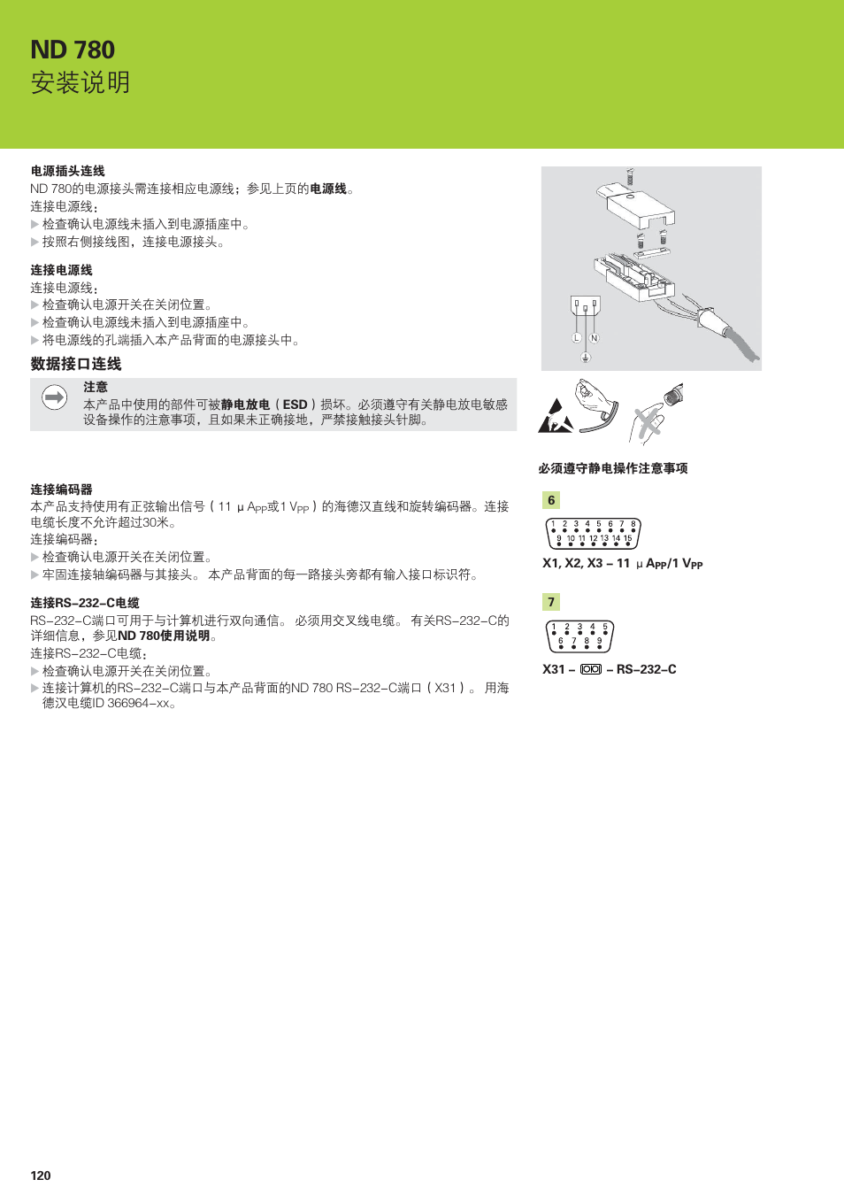 ஜ૵ଋԯᤋጲ | HEIDENHAIN ND 780 Installation User Manual | Page 120 / 132