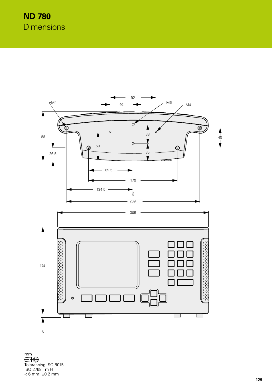 Nd 780 dimensions | HEIDENHAIN ND 780 Installation User Manual | Page 129 / 132