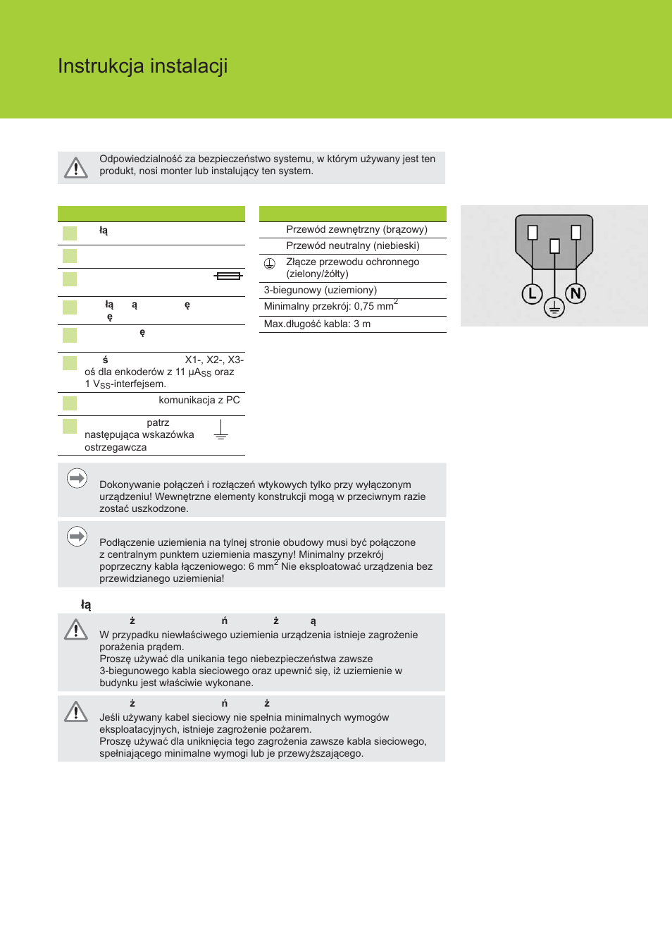 Nd 780 instrukcja instalacji, Instalacja | HEIDENHAIN ND 780 Installation User Manual | Page 71 / 132