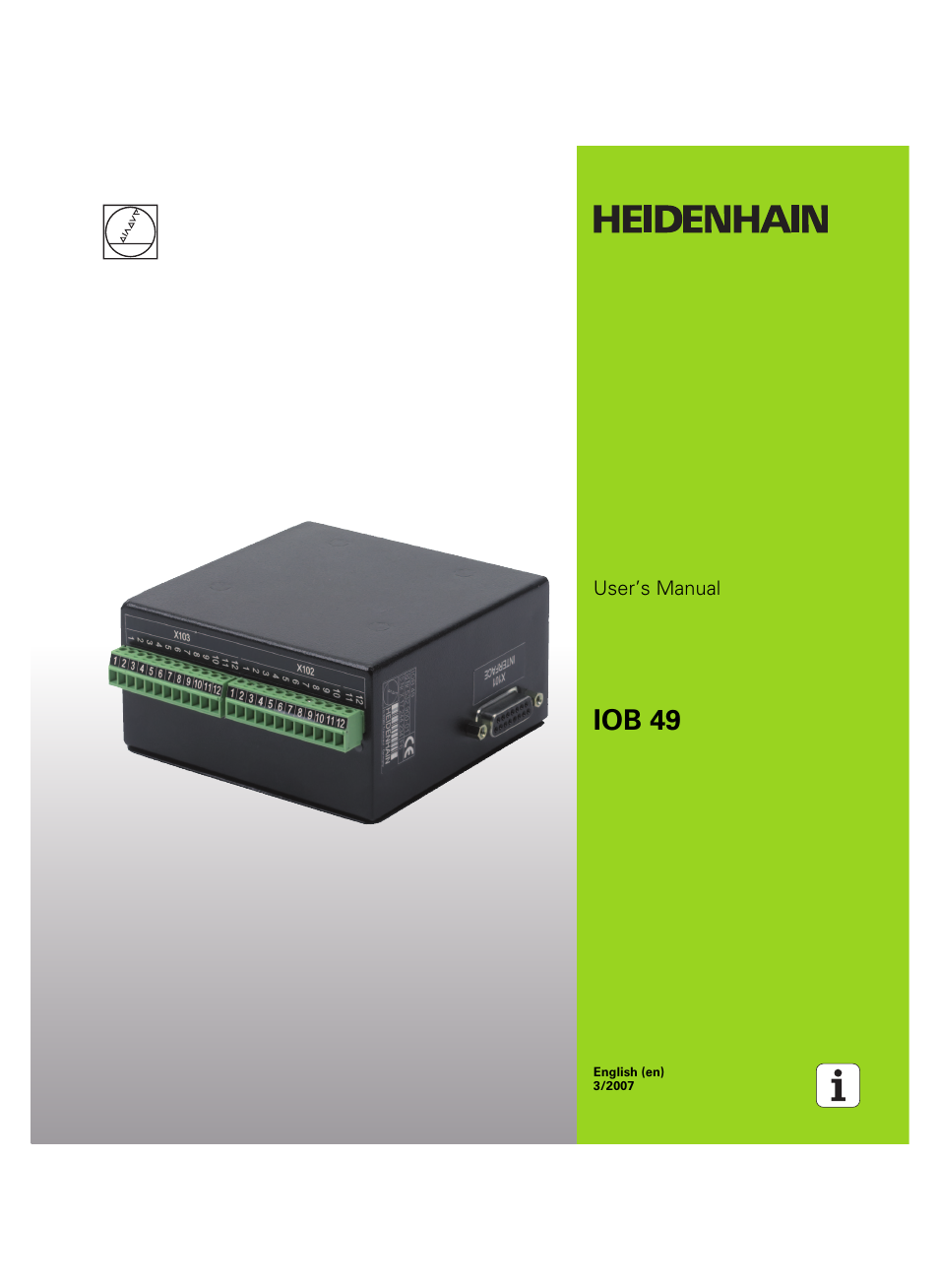 HEIDENHAIN IOB 49 User Manual | 21 pages