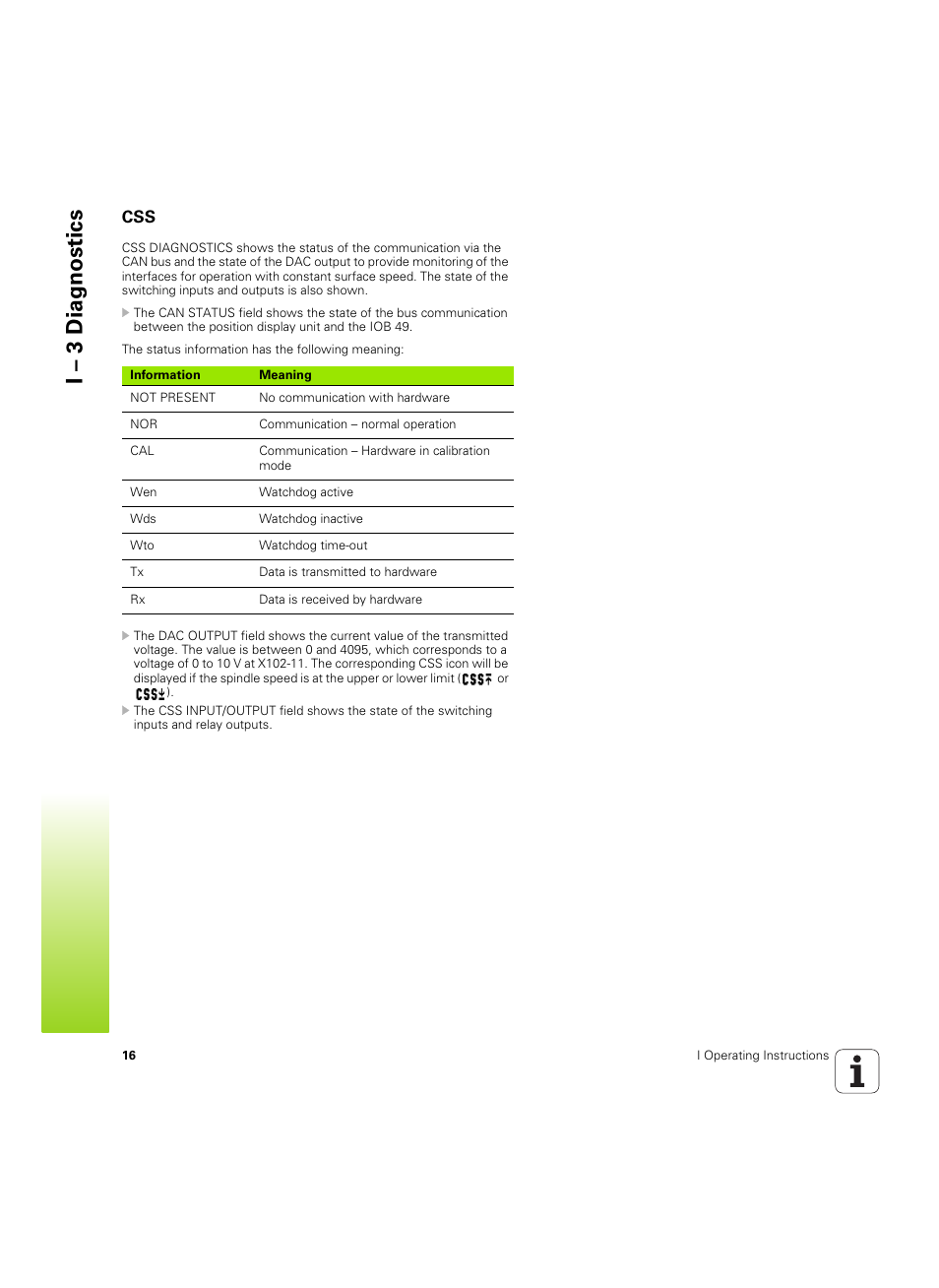 I – 3 diagnostics | HEIDENHAIN IOB 49 User Manual | Page 16 / 21