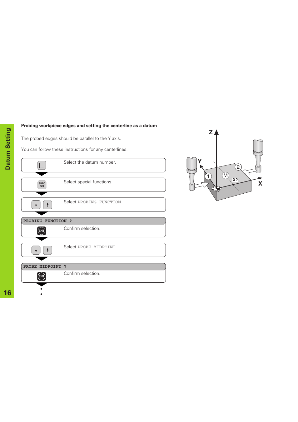 Datum setting y x | HEIDENHAIN ND 920 User Manual | Page 16 / 68