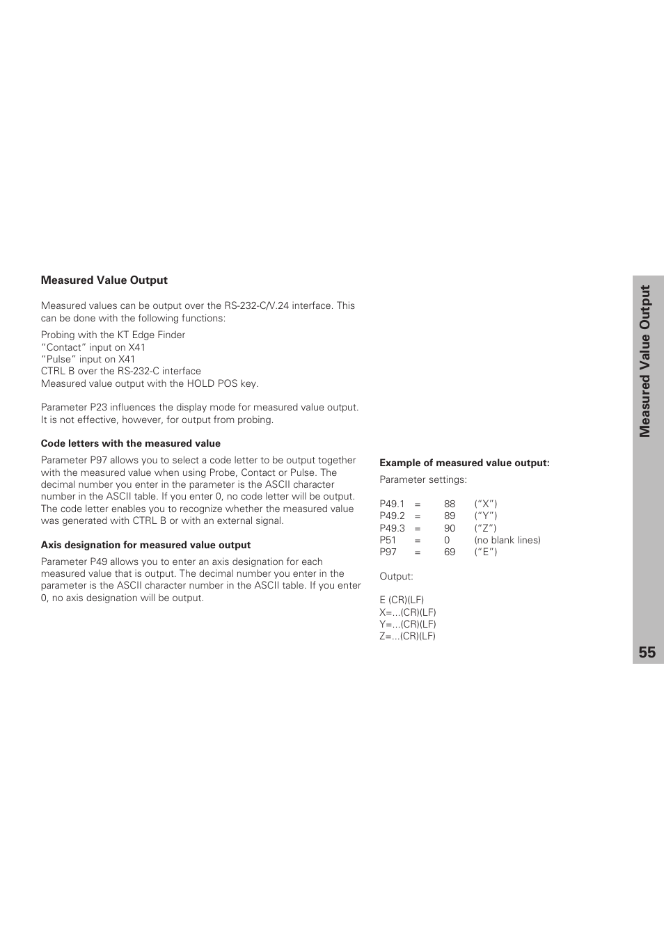 Measured value output | HEIDENHAIN ND 920 User Manual | Page 55 / 68