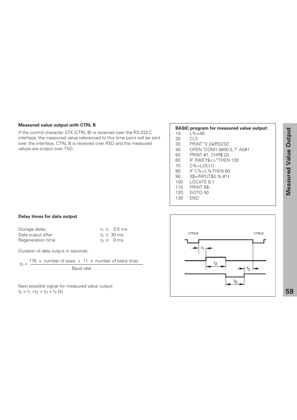 Measured value output | HEIDENHAIN ND 920 User Manual | Page 59 / 68