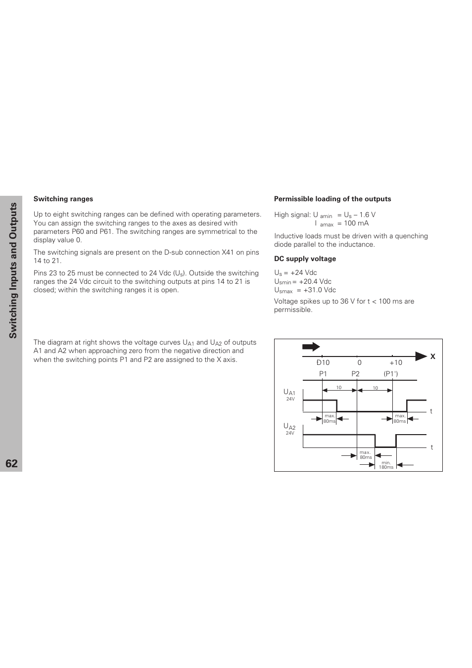 Switching ranges, Switching inputs and outputs | HEIDENHAIN ND 920 User Manual | Page 62 / 68