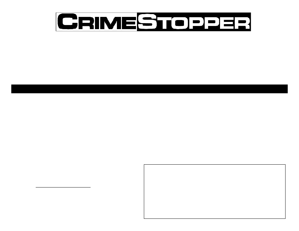 Crimestopper Security Products SP-400 User Manual | 32 pages