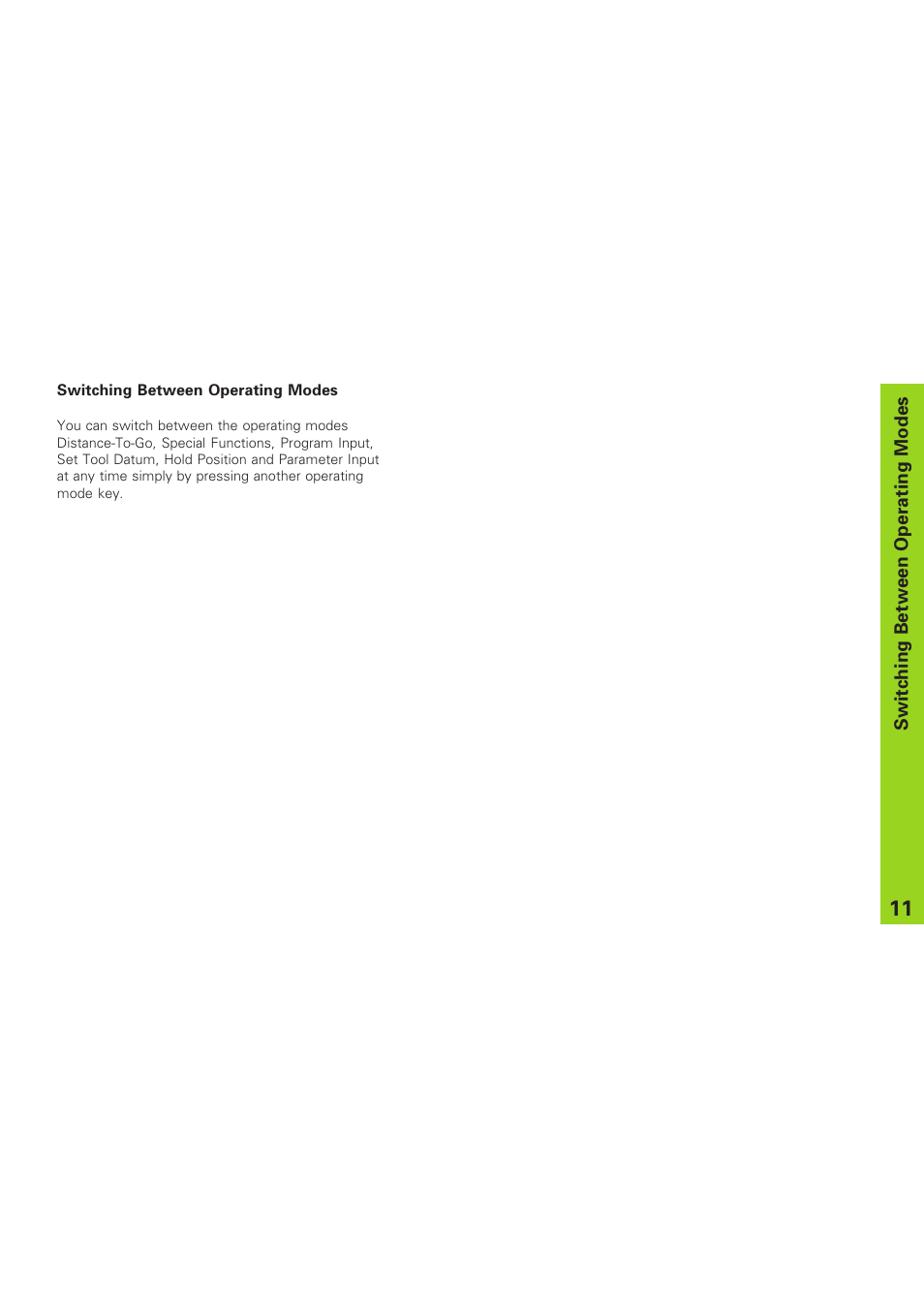 Switching between operating modes | HEIDENHAIN ND 930 User Manual | Page 11 / 47