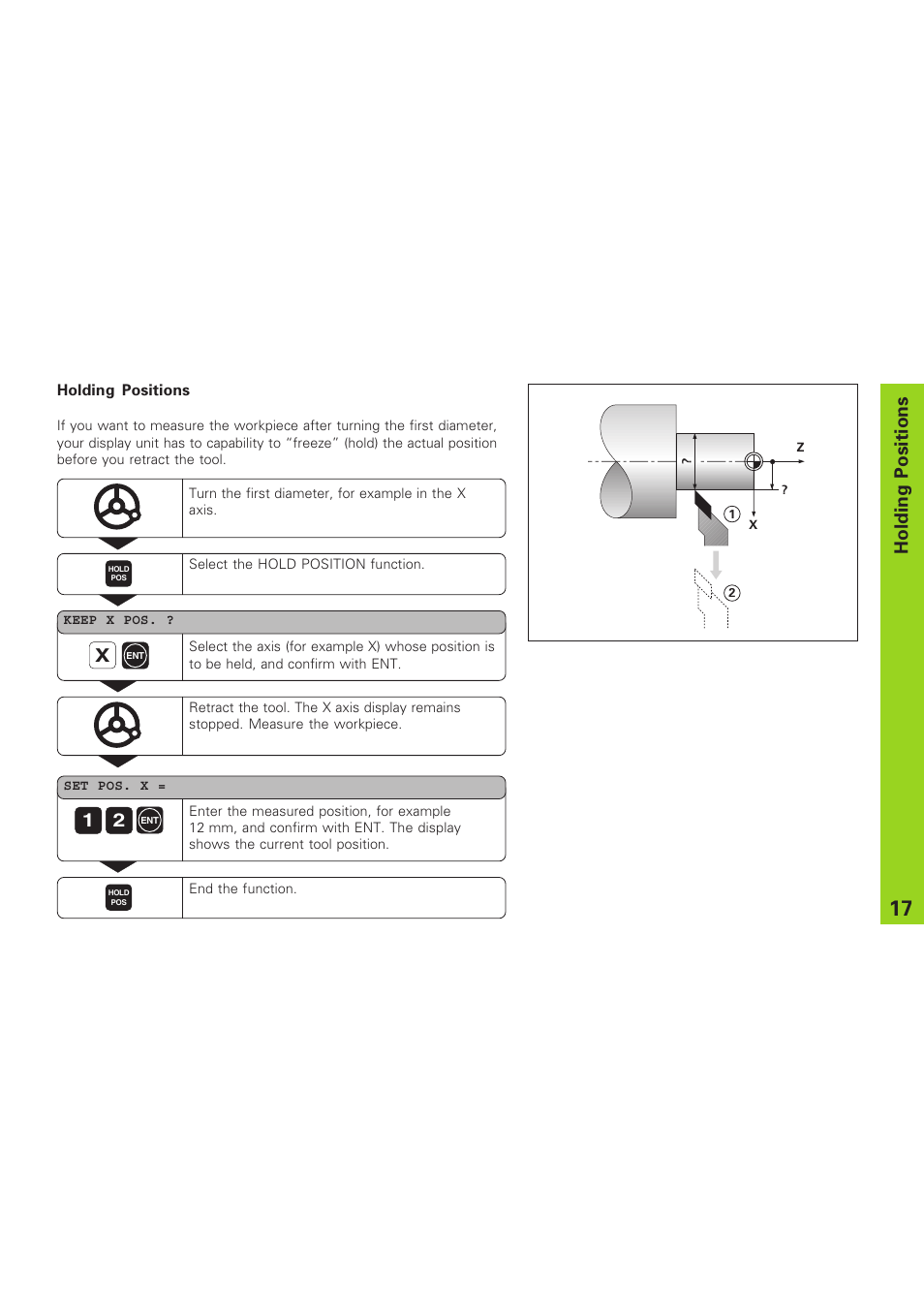 Holding positions | HEIDENHAIN ND 930 User Manual | Page 17 / 47