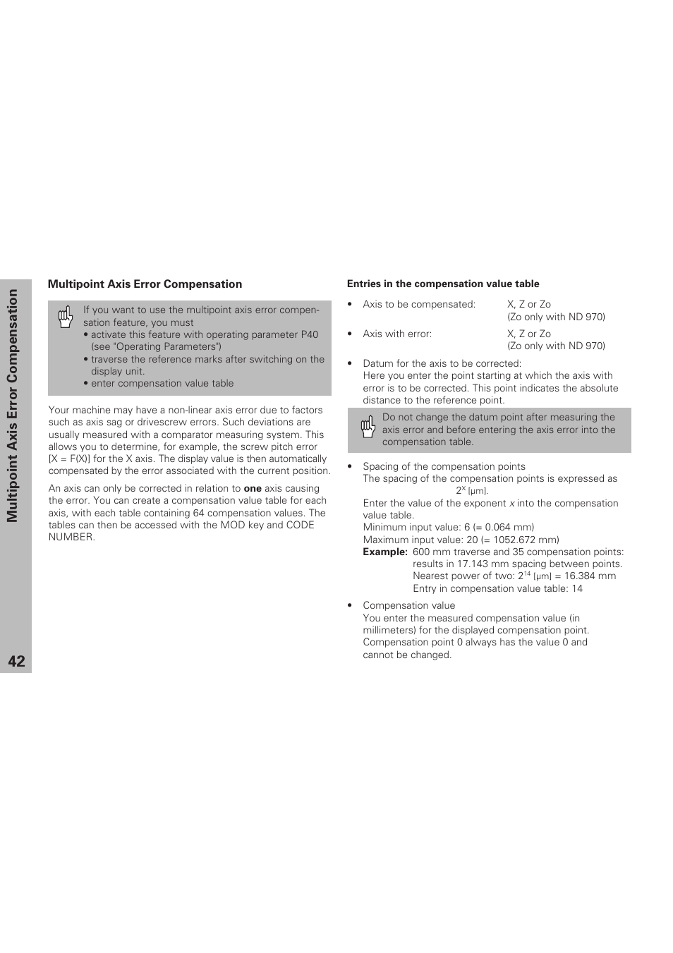 Multipoint axis error compensation | HEIDENHAIN ND 930 User Manual | Page 42 / 47