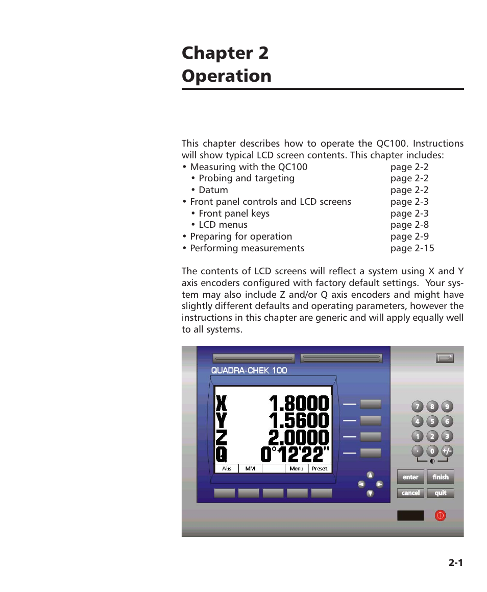 Chapter 2 operation | HEIDENHAIN ND 1100 User Manual | Page 21 / 81