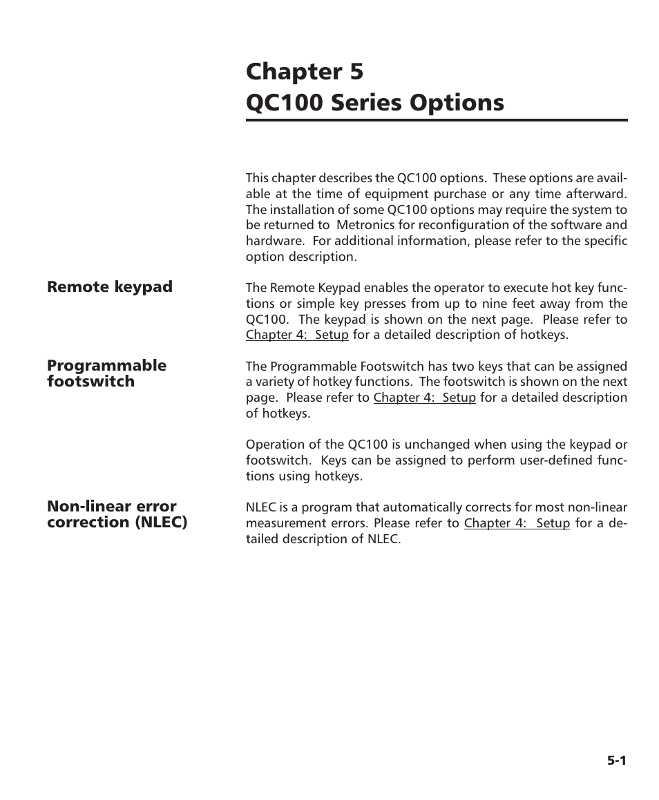 Chapter 5 qc100 series options | HEIDENHAIN ND 1100 User Manual | Page 75 / 81