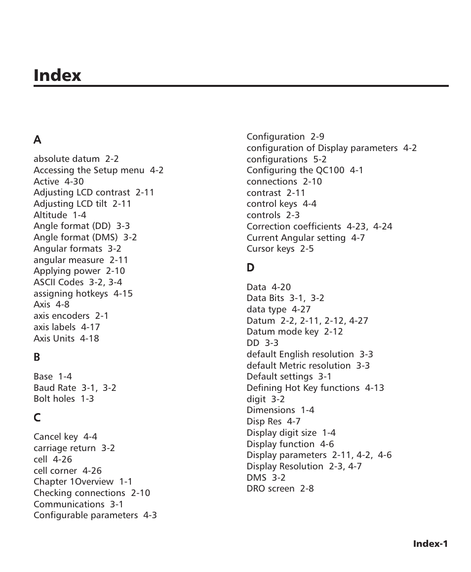 Index | HEIDENHAIN ND 1100 User Manual | Page 77 / 81