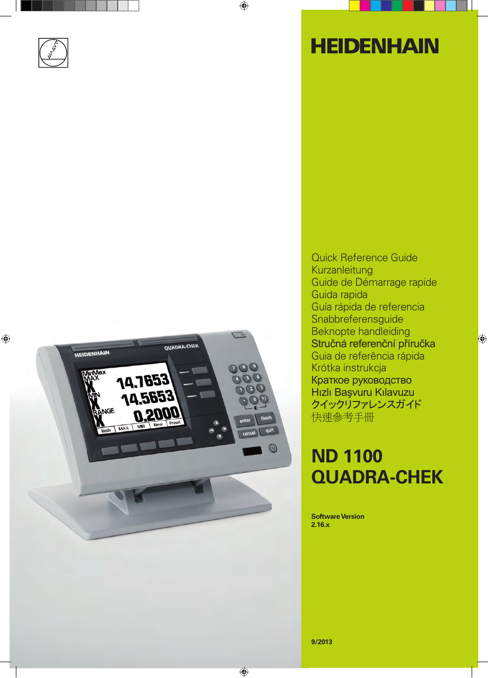 HEIDENHAIN ND 1100 Quick Start User Manual | 36 pages