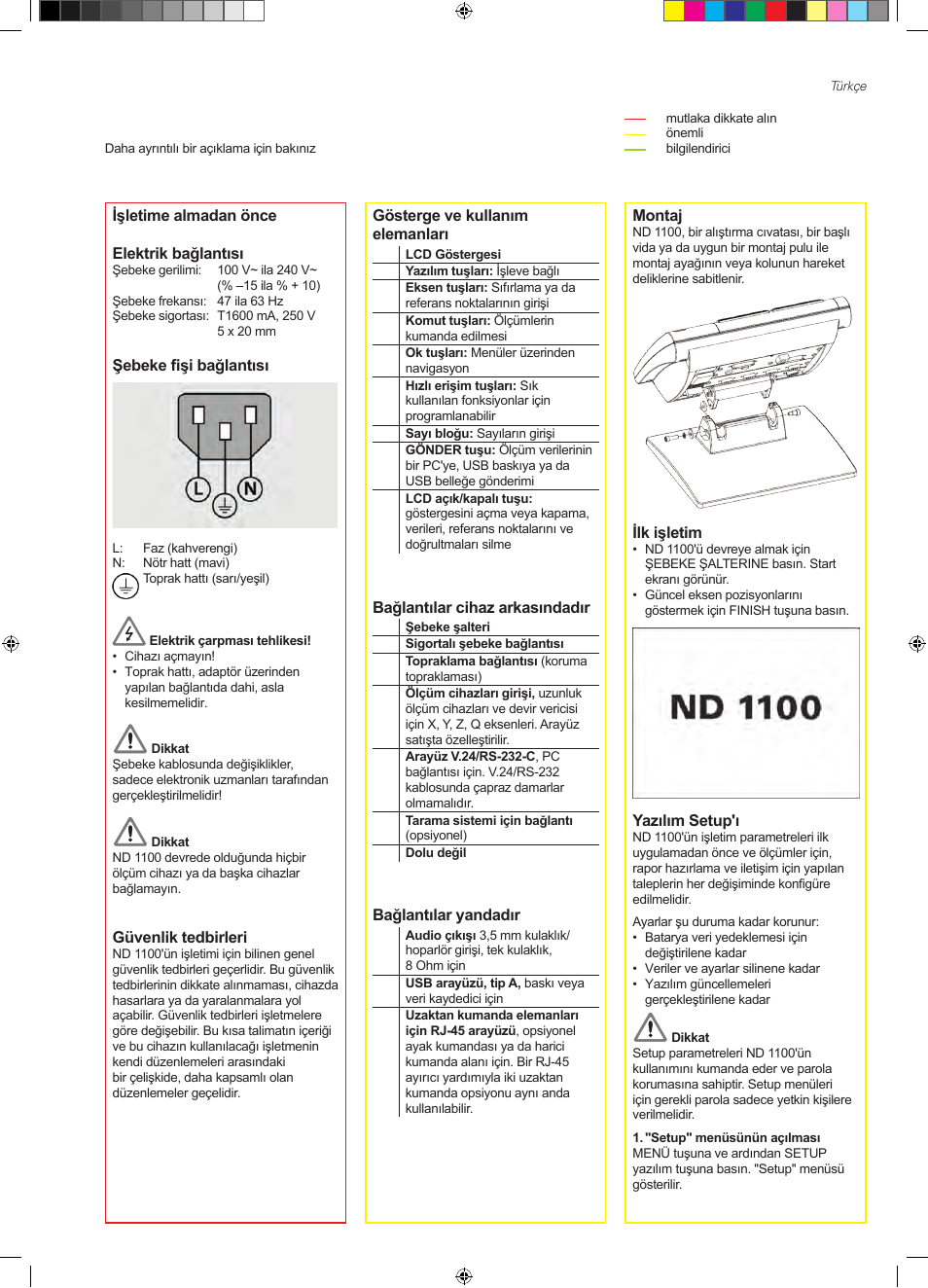 12_nd1100_tr, Nd 1100 quadra-chek, Düzenleme | HEIDENHAIN ND 1100 Quick Start User Manual | Page 25 / 36