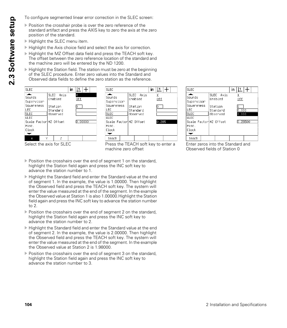 3 sof tw a re set u p | HEIDENHAIN ND 1200 User Manual | Page 104 / 141